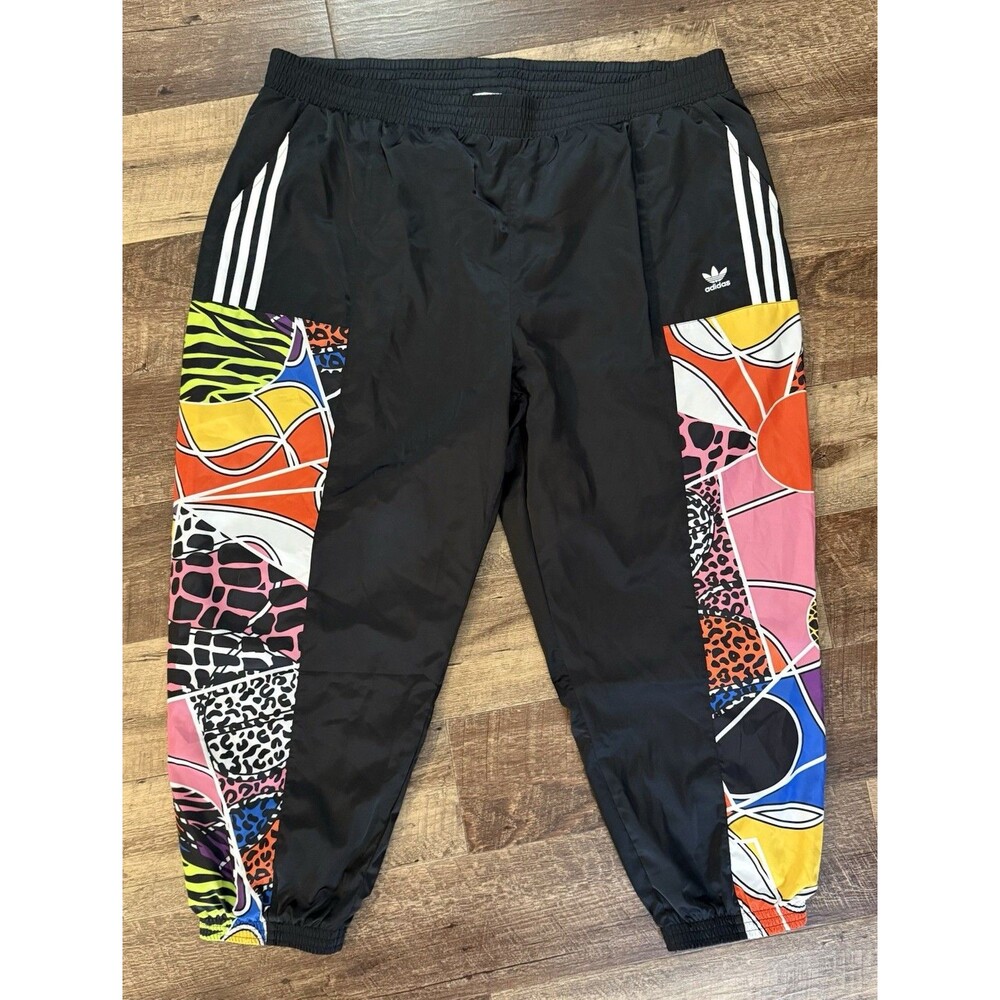 Adidas x Rich Mnisi Track Pants Women’s 3X Plus Size Animal Print Black Colorful